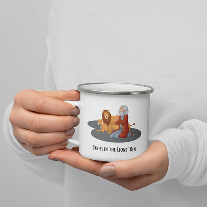 Emaille-Tasse für Kinder – "Daniel in der Löwengrube" | Biblisches Motiv | 12oz/350ml