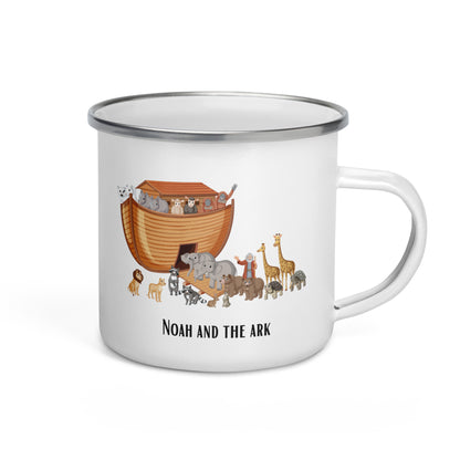 Emaille-Tasse für Kinder – "Noah und die Arche" | Biblisches Motiv | 12oz/350ml