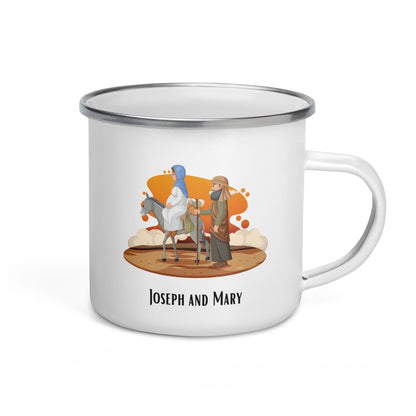 Emaille-Tasse für Kinder – "Joseph und Maria" | Biblisches Motiv | 12oz/350ml